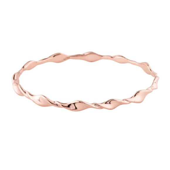IPPOLITA ROSE GOLD PLATED STERLING SILVERTWISTED OVAL BANGLE BRACELET